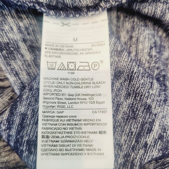 GAP Front Tie Blue White Striped Heathered Top - Picture 8 of 8